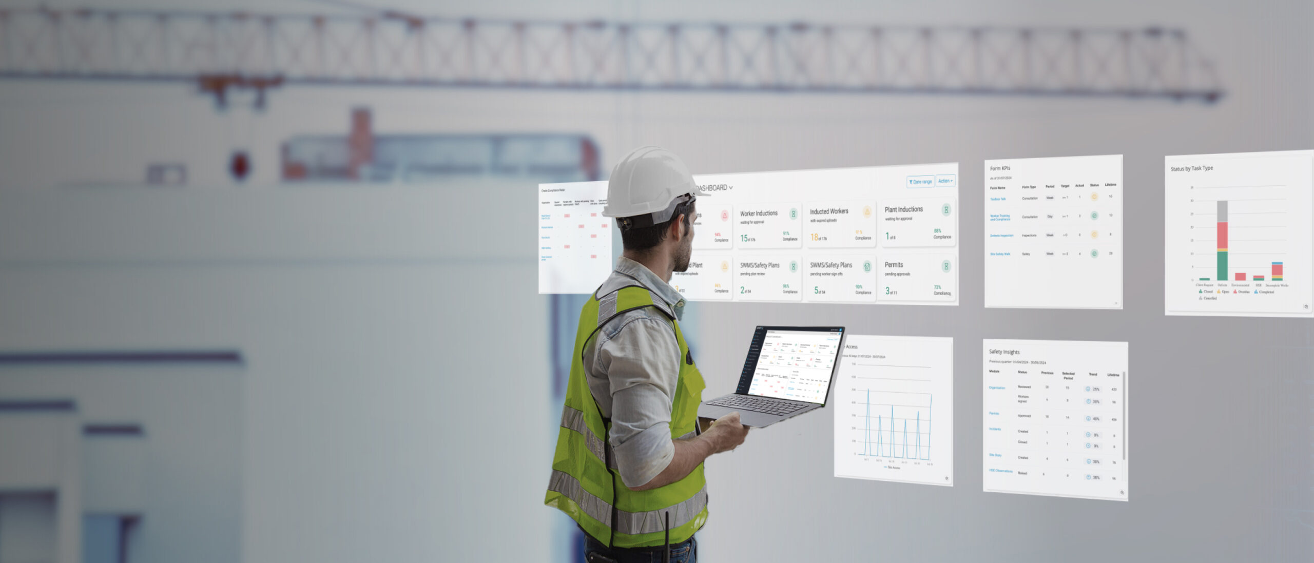 Construction manager with project dashboards